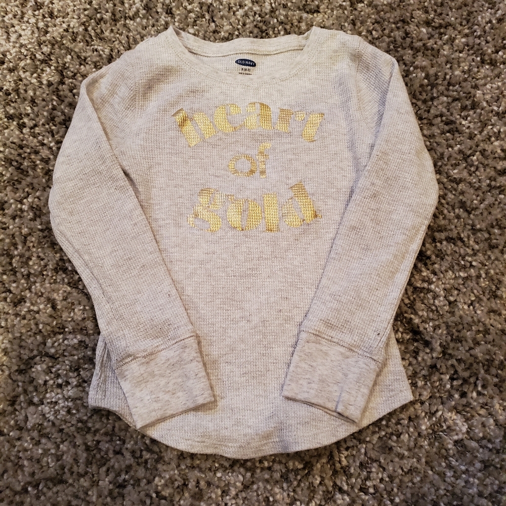 Old Navy Girls Long Sleeve Waffle Shirt